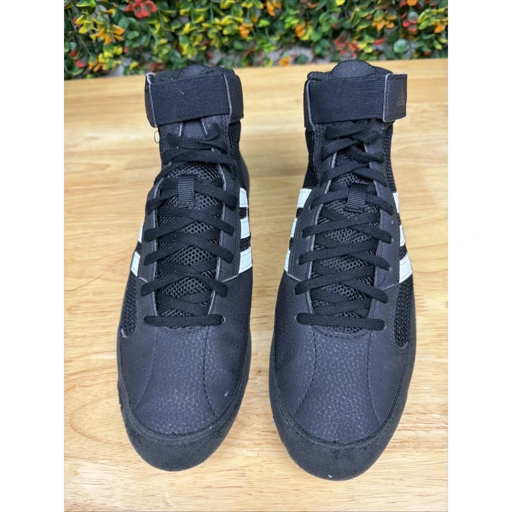 Adidas HVC 2 Wrestling Shoes‎ Boxing MMA Ankle Strap AQ3325 Black Men's 7.5